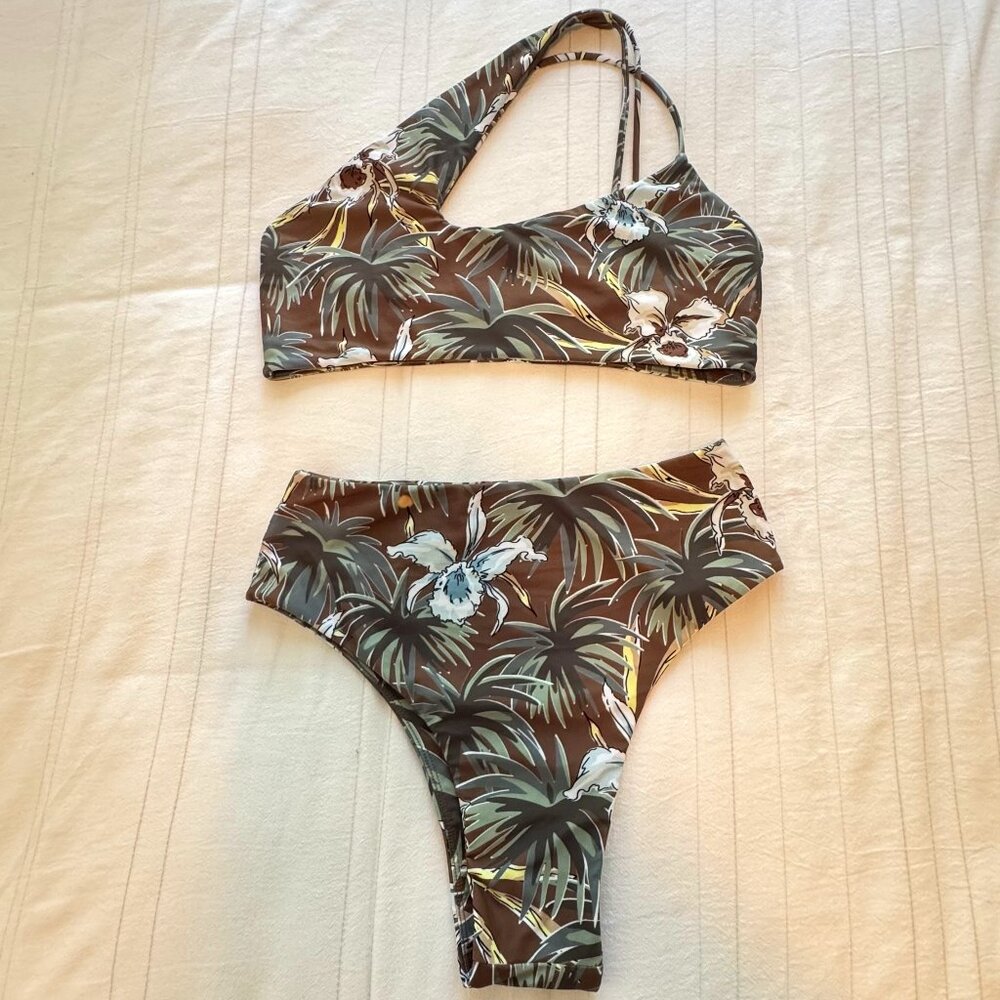 MIKOH XL Bikini Set - Waikui 2 Bottom, Queensland Top in Jungle Orchid